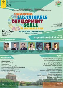 International Conference on Strengthening Sustainable Development Goals in Southeast Asia, October 22-23, 2019 in Jakarta