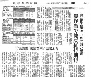 野瀬光弘連携研究員の研究が『日本農業新聞』にて紹介されました。