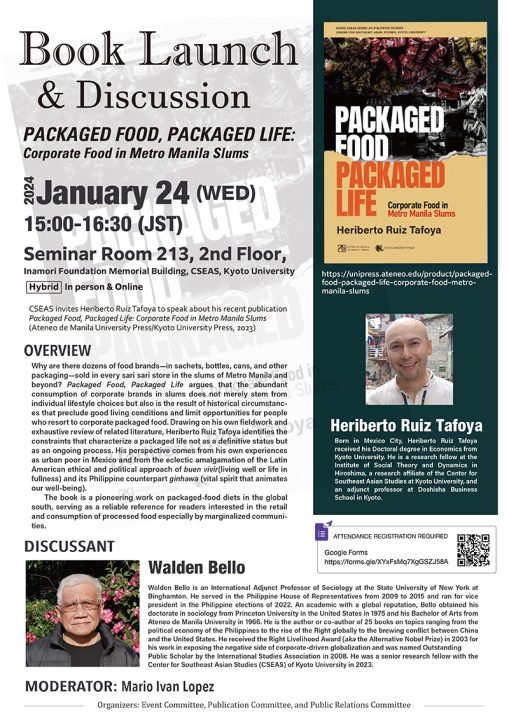 Book Launch & Discussion Packaged Food, Packaged Life: Corporate Food in Metro Manila Slums